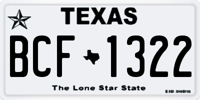 TX license plate BCF1322