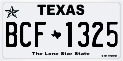 TX license plate BCF1325