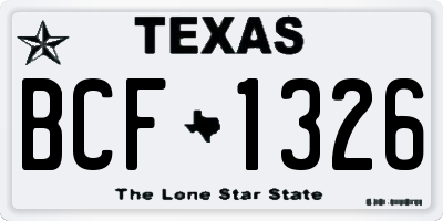 TX license plate BCF1326