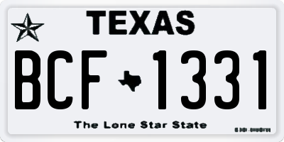 TX license plate BCF1331
