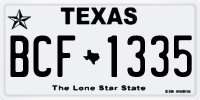 TX license plate BCF1335