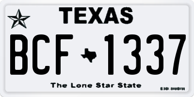 TX license plate BCF1337