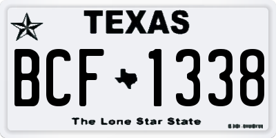 TX license plate BCF1338