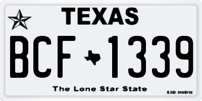 TX license plate BCF1339
