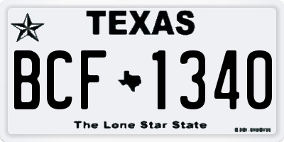 TX license plate BCF1340