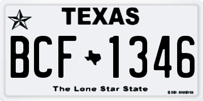 TX license plate BCF1346