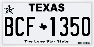 TX license plate BCF1350
