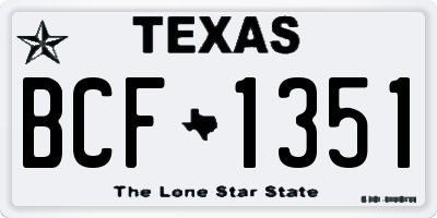 TX license plate BCF1351