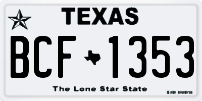TX license plate BCF1353