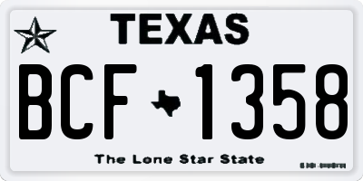 TX license plate BCF1358