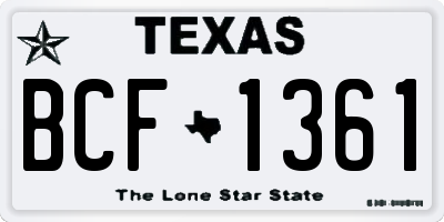 TX license plate BCF1361
