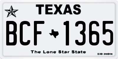 TX license plate BCF1365