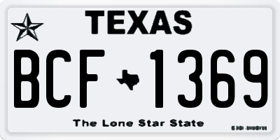 TX license plate BCF1369