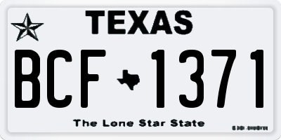 TX license plate BCF1371