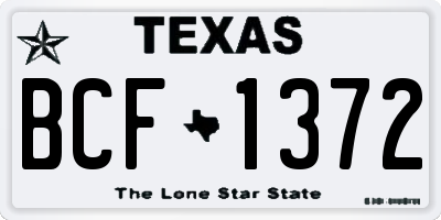 TX license plate BCF1372