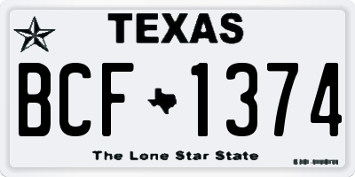 TX license plate BCF1374