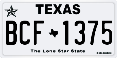 TX license plate BCF1375