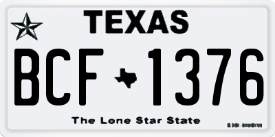 TX license plate BCF1376
