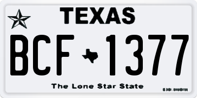 TX license plate BCF1377
