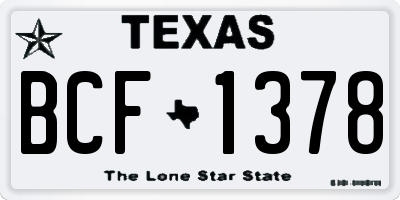 TX license plate BCF1378