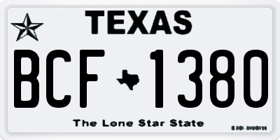 TX license plate BCF1380