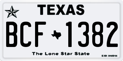 TX license plate BCF1382