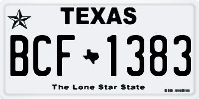 TX license plate BCF1383