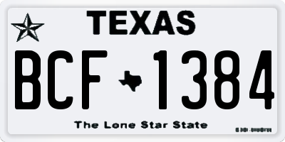 TX license plate BCF1384