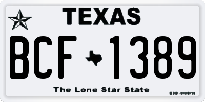 TX license plate BCF1389