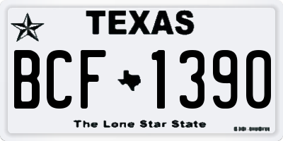 TX license plate BCF1390
