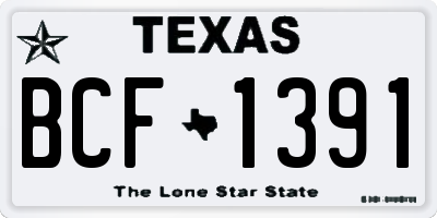 TX license plate BCF1391