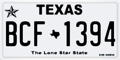TX license plate BCF1394