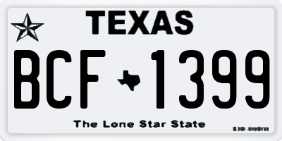 TX license plate BCF1399