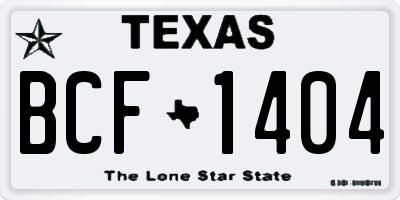 TX license plate BCF1404
