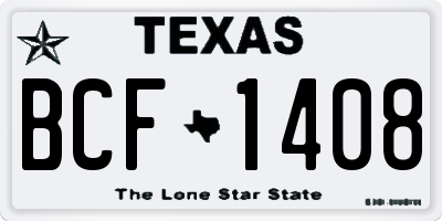 TX license plate BCF1408