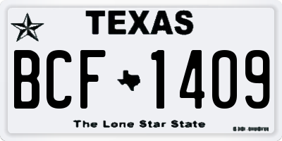 TX license plate BCF1409