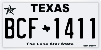 TX license plate BCF1411