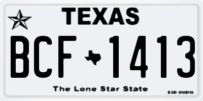 TX license plate BCF1413