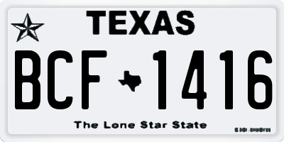 TX license plate BCF1416