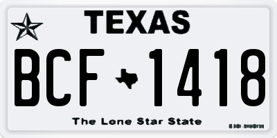 TX license plate BCF1418