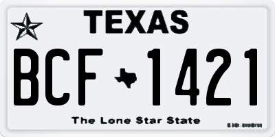 TX license plate BCF1421