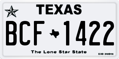 TX license plate BCF1422