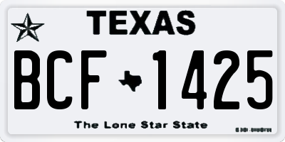 TX license plate BCF1425