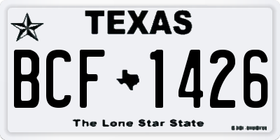 TX license plate BCF1426