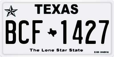 TX license plate BCF1427