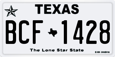 TX license plate BCF1428
