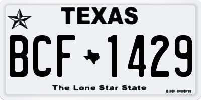 TX license plate BCF1429