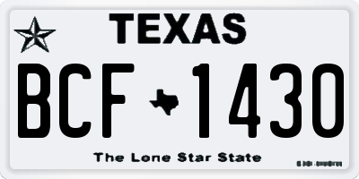 TX license plate BCF1430
