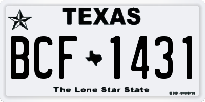 TX license plate BCF1431