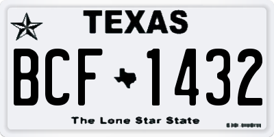 TX license plate BCF1432